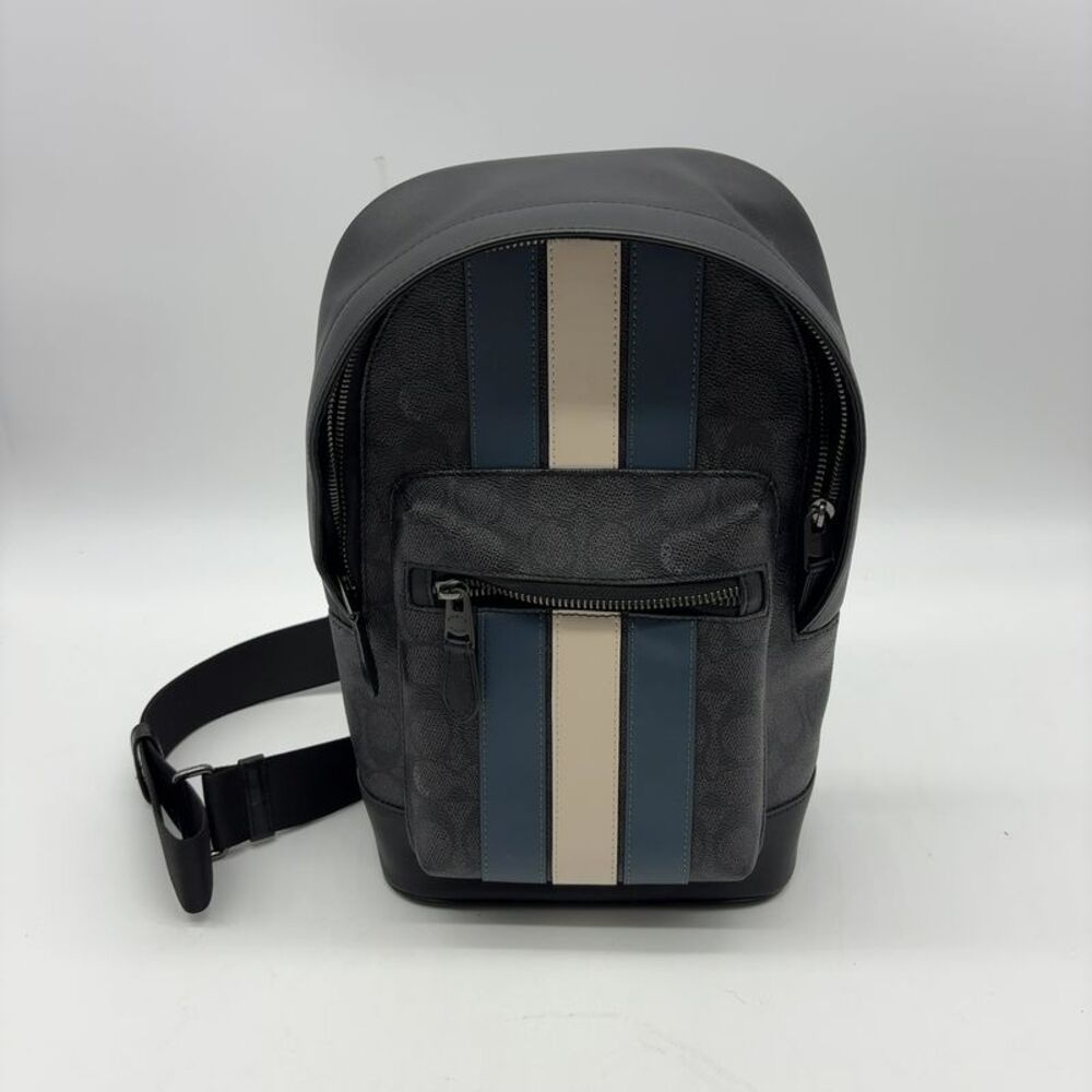 coach Men's Black and Cream Backpack
